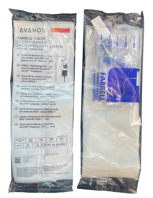 Avanos Farrell Valve Closed Enteral Decompression System With ENFIT Connector (43-4100)