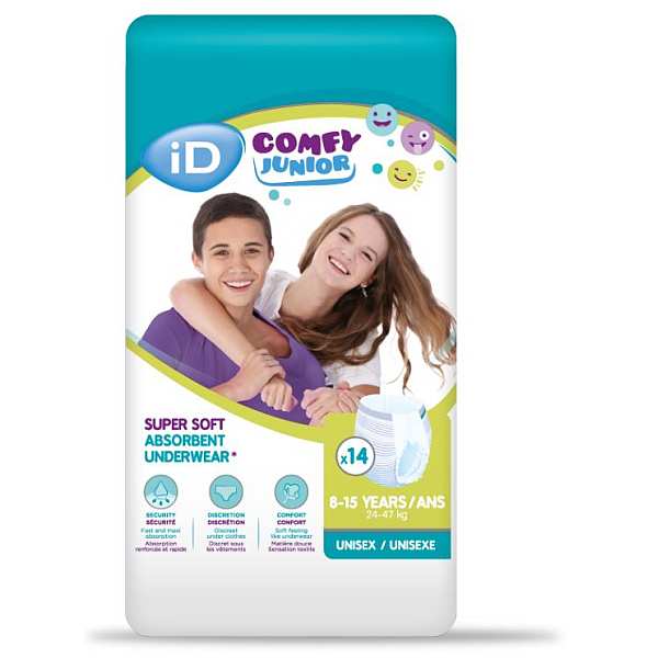 ID Comfy Junior Super Soft Absorbent Underwear 8-15 Years (14X8) - Kalon Meraki