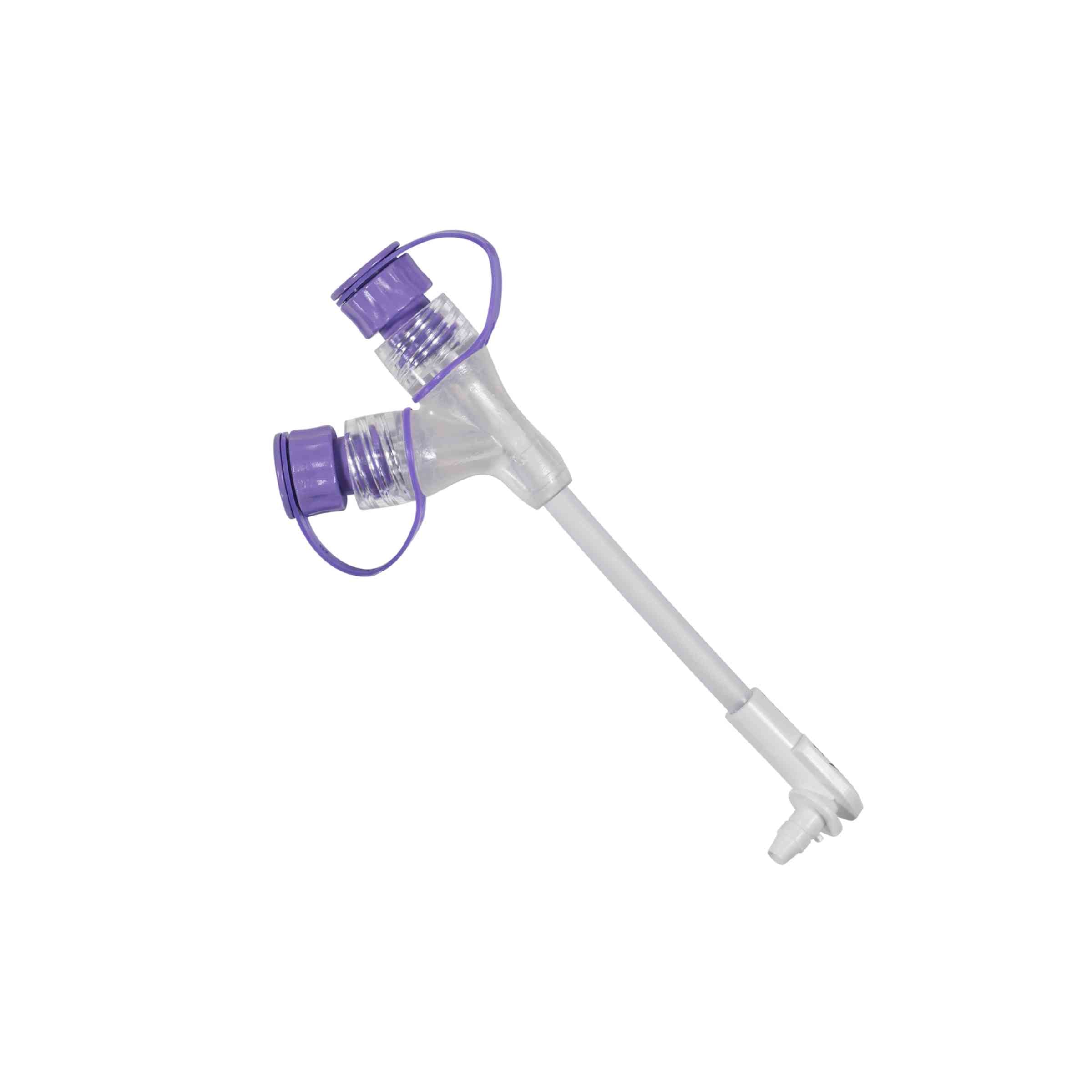 MIC-KEY* Medication Extension Set with ENFit® Connectors, SECUR-LOK* Right Angle Connector, 2 Port 
