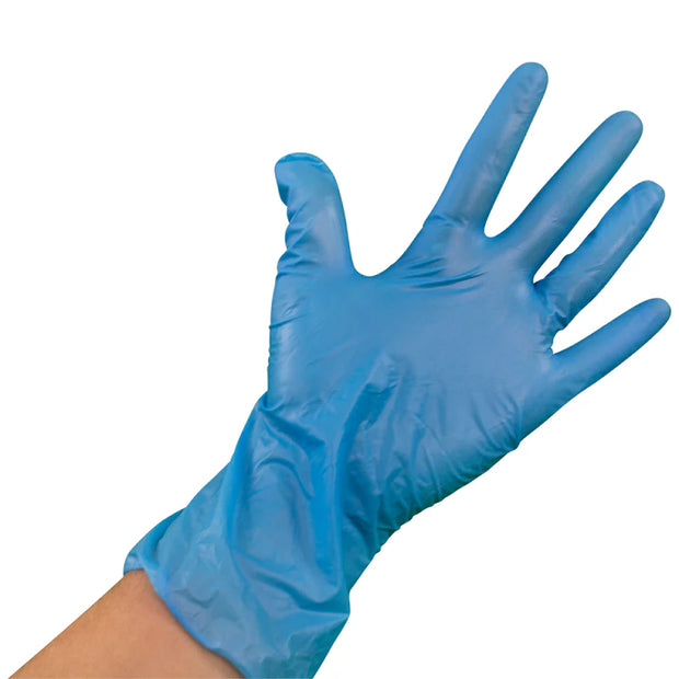 Inhealth Vinyl Blue Disposable Gloves - Large