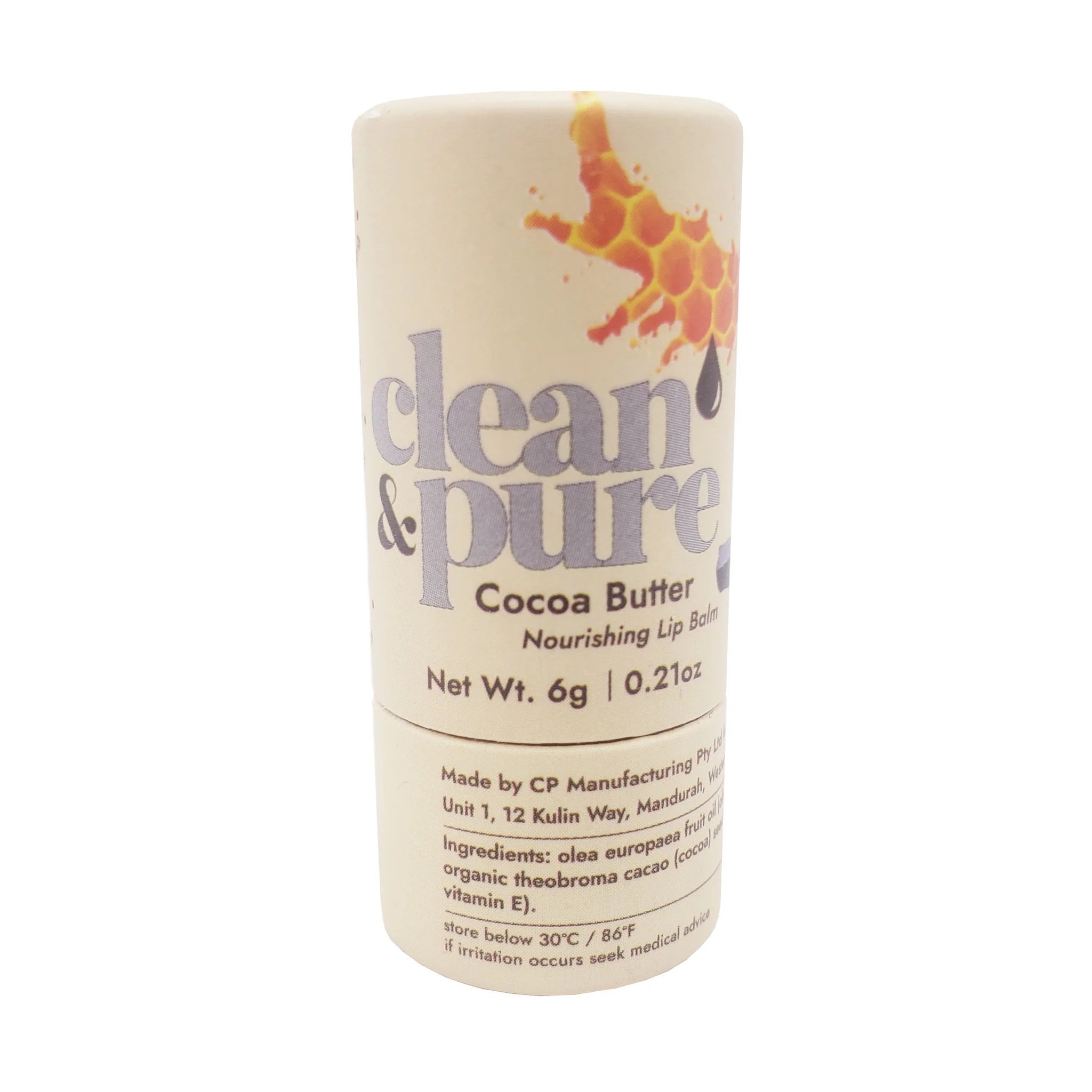 CLEAN & PURE COCOA BUTTLE LIP BALM 6g - Kalon Meraki