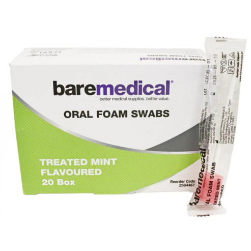 BareMed TOOTHETTE ORAL FOAM SWAB TREATED MINT FLAVOURED (Box 20) - Kalon Meraki
