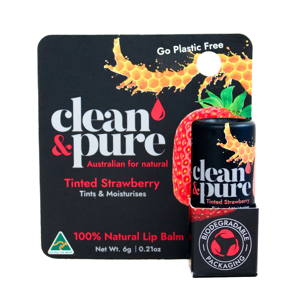CLEAN & PURE TINTED STRAWBERRY LIP BALM - Kalon Meraki