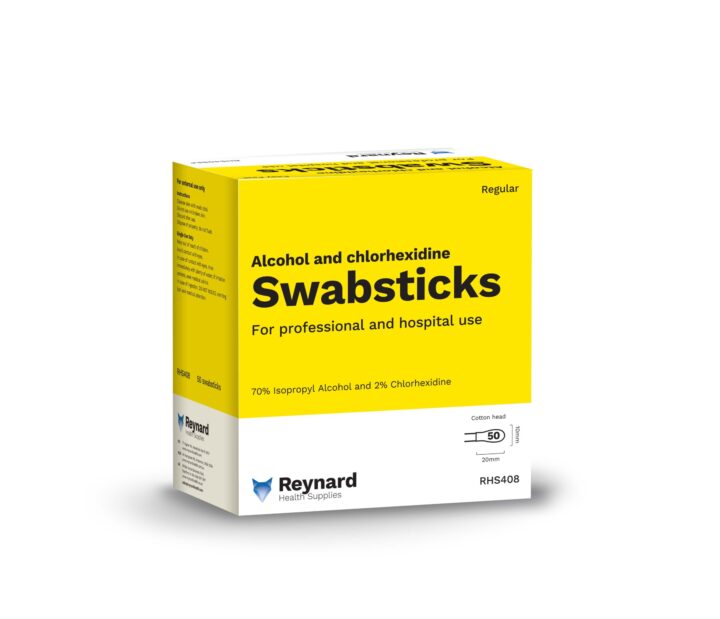 Reynard Alcohol and Chlorhexidine Swabsticks Regular x 50