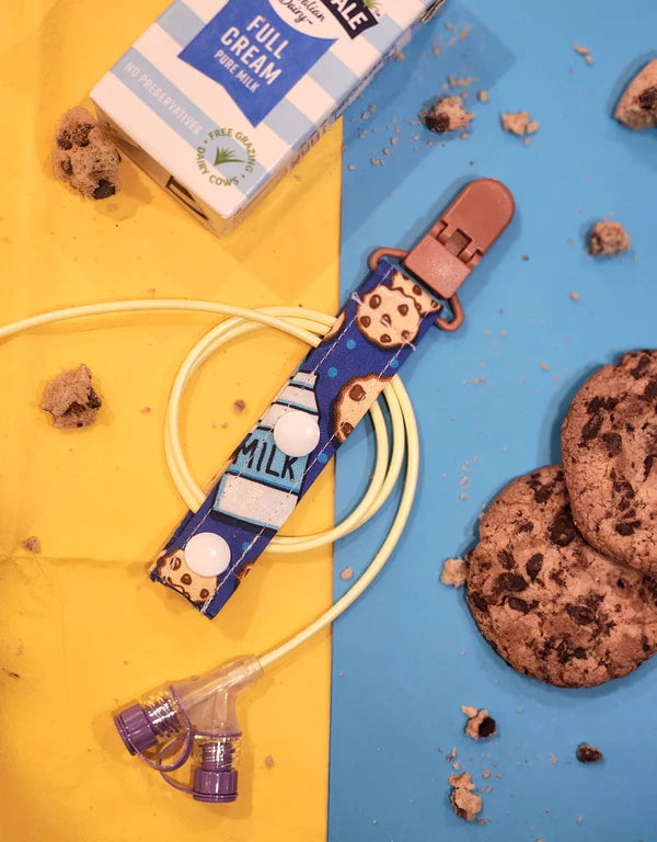 Milk & Cookies Tubie Clip (Large Brown)