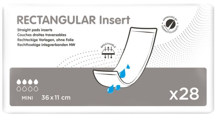 Mini Rectangular Insert Booster Pad Unisex White 36x11cm - Kalon Meraki